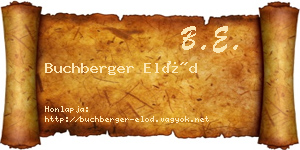 Buchberger Előd névjegykártya